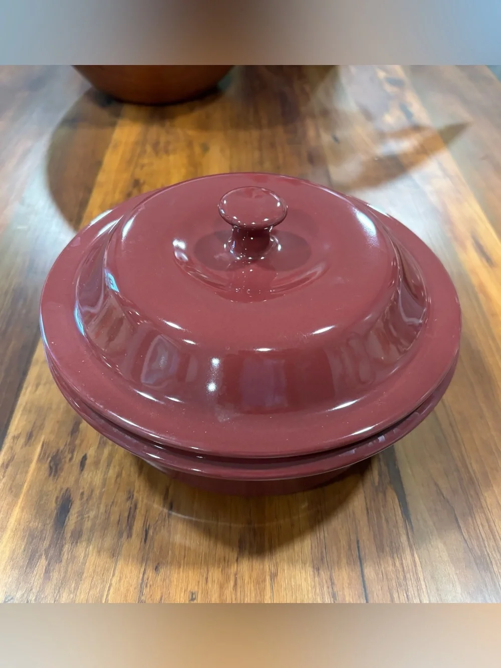 Pampered Chef Cranberry Round Covered Baker 6 Cup Stoneware Casserole Dish NEW